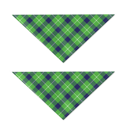 Green Blue And White Plaid Pattern Print Dog Bandana