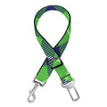 Green Blue And White Plaid Pattern Print Dog Seat Belt