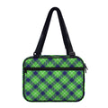 Green Blue And White Plaid Pattern Print Double Strap Bible Bag