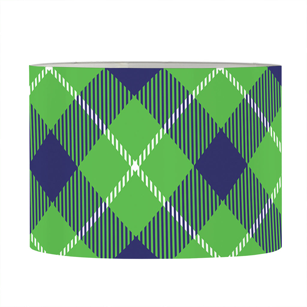 Green Blue And White Plaid Pattern Print Drum Lamp Shade