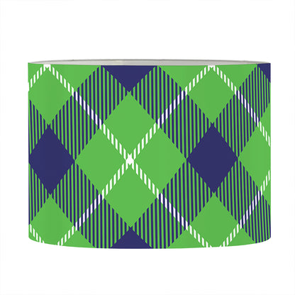 Green Blue And White Plaid Pattern Print Drum Lamp Shade
