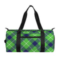 Green Blue And White Plaid Pattern Print Gym Bag