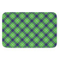 Green Blue And White Plaid Pattern Print Indoor Door Mat