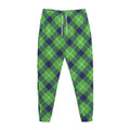 Green Blue And White Plaid Pattern Print Jogger Pants