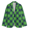Green Blue And White Plaid Pattern Print Men's Blazer