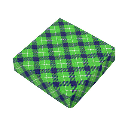 Green Blue And White Plaid Pattern Print Outdoor Seat Cushion Cover