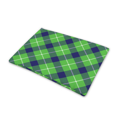 Green Blue And White Plaid Pattern Print Pet Cooling Mat Cover