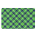 Green Blue And White Plaid Pattern Print Polyester Doormat