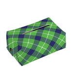 Green Blue And White Plaid Pattern Print Rectangle Tissue Box Cover