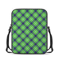 Green Blue And White Plaid Pattern Print Rectangular Crossbody Bag