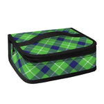 Green Blue And White Plaid Pattern Print Small Lunch Bag