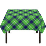 Green Blue And White Plaid Pattern Print Tablecloth