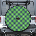 Green Blue And White Plaid Pattern Print Tire Cover With Camera Hole