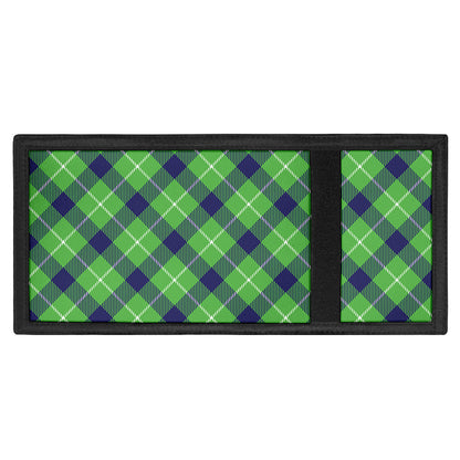 Green Blue And White Plaid Pattern Print Trifold Wallet