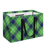Green Blue And White Plaid Pattern Print Utility Tote Bag