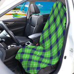 Green Blue And White Plaid Pattern Print Waterproof Car Seat Cover