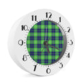 Green Blue And White Tartan Print Alarm Clock