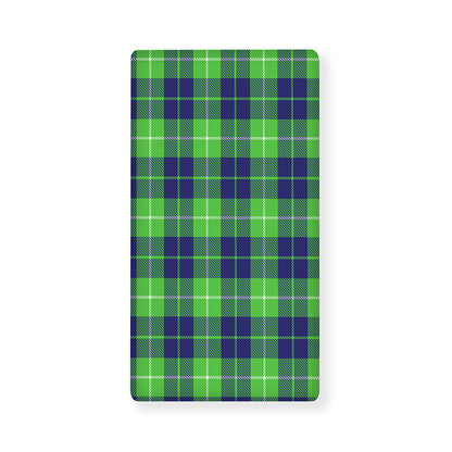 Green Blue And White Tartan Print Baby Crib Sheet