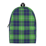 Green Blue And White Tartan Print Backpack