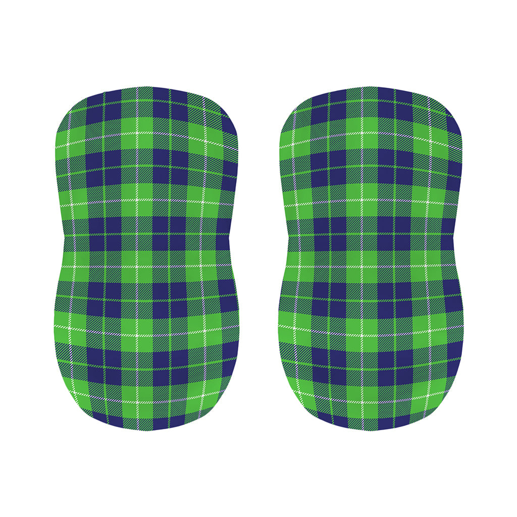 Green Blue And White Tartan Print Bar Stool Covers