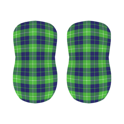Green Blue And White Tartan Print Bar Stool Covers