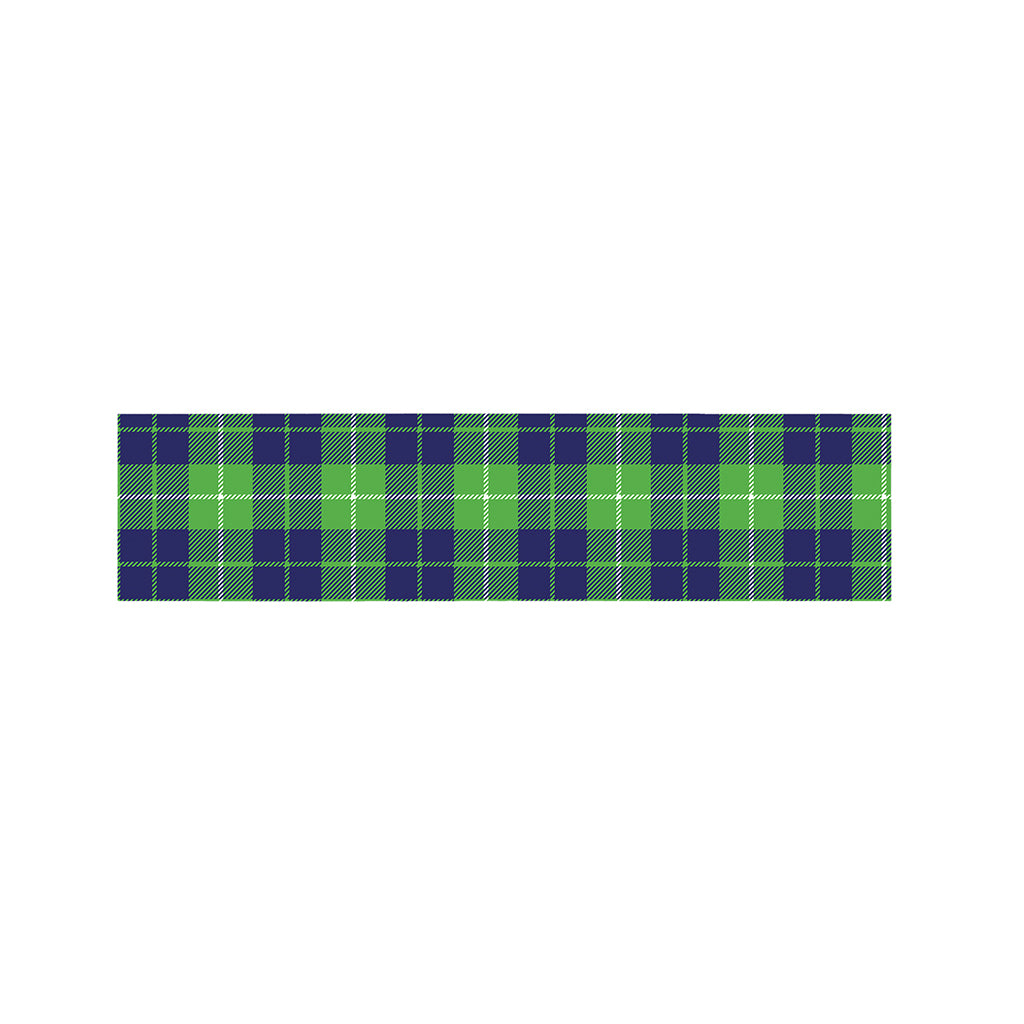 Green Blue And White Tartan Print Bed Runner
