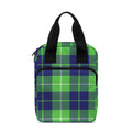 Green Blue And White Tartan Print Bible Tote Bag