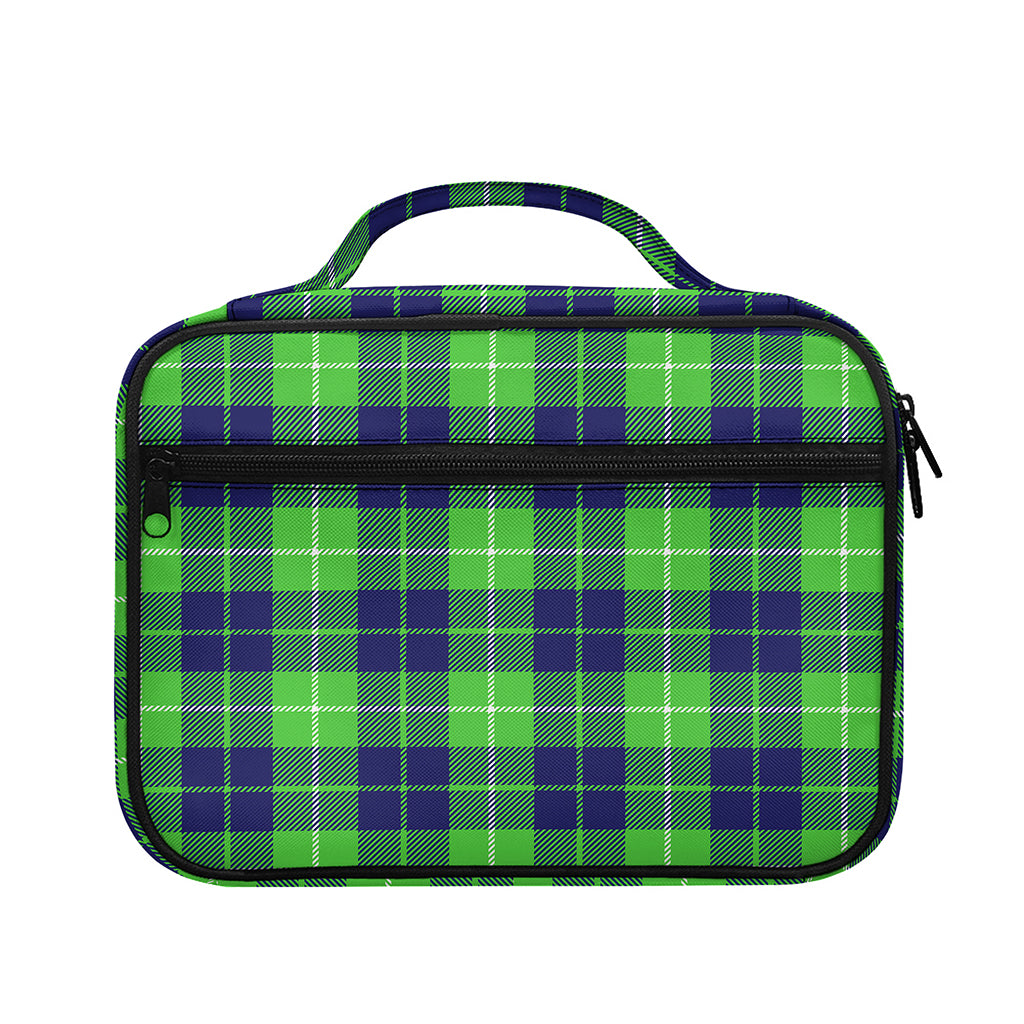 Green Blue And White Tartan Print Briefcase Bible Bag