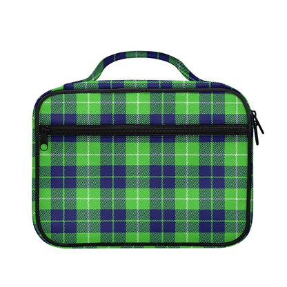 Green Blue And White Tartan Print Briefcase Bible Bag