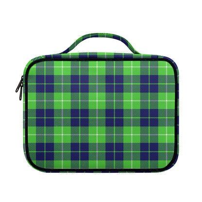 Green Blue And White Tartan Print Briefcase Bible Bag
