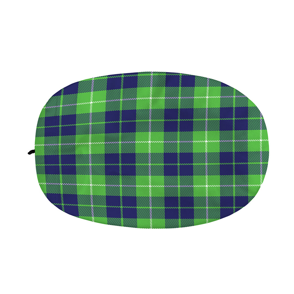 Green Blue And White Tartan Print Car Side Mirror Covers