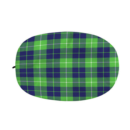 Green Blue And White Tartan Print Car Side Mirror Covers