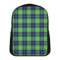 Green Blue And White Tartan Print Casual Backpack