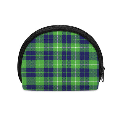 Green Blue And White Tartan Print Coin Purse