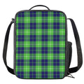 Green Blue And White Tartan Print Crossbody Lunch Bag