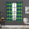 Green Blue And White Tartan Print Grommet Curtain Panels