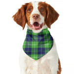 Green Blue And White Tartan Print Dog Bandana