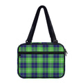 Green Blue And White Tartan Print Double Strap Bible Bag