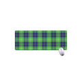 Green Blue And White Tartan Print Extended Mouse Pad