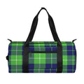 Green Blue And White Tartan Print Gym Bag