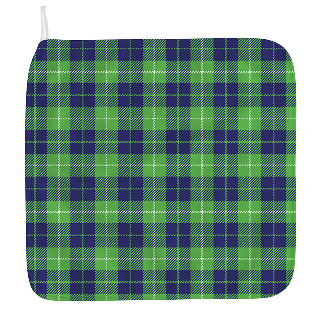 Green Blue And White Tartan Print Hand Towel