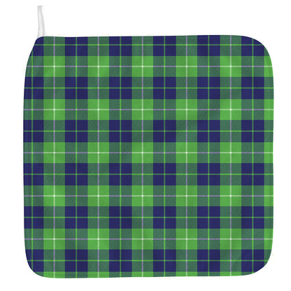 Green Blue And White Tartan Print Hand Towel