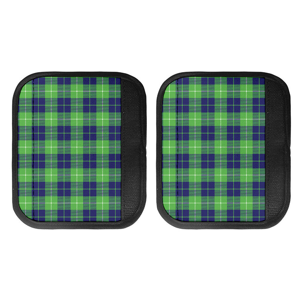 Green Blue And White Tartan Print Handle Covers