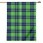 Green Blue And White Tartan Print House Flag