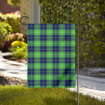 Green Blue And White Tartan Print House Flag