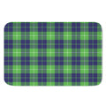 Green Blue And White Tartan Print Indoor Door Mat