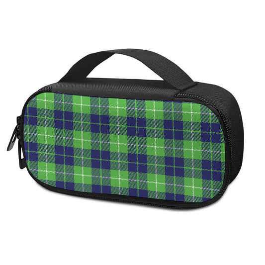 Green Blue And White Tartan Print Insulin Cooler Travel Case