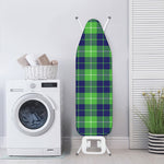 Green Blue And White Tartan Print Ironing Board Cover