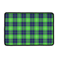 Green Blue And White Tartan Print Kitchen Mat