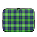 Green Blue And White Tartan Print Laptop Sleeve
